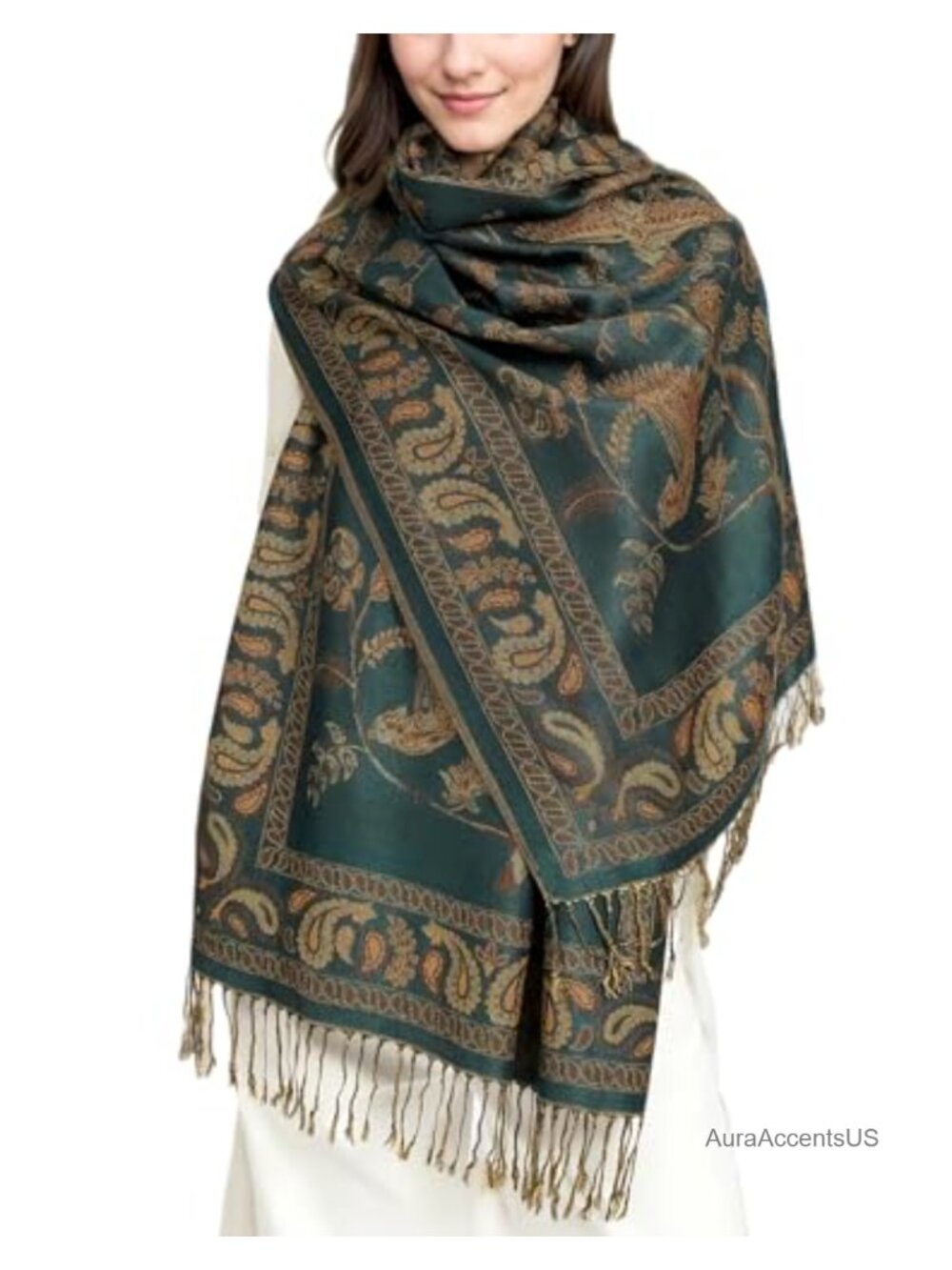 Reversible Festival Pashmina Shawl Wrap Scarf Acrylic Lightweight Travel